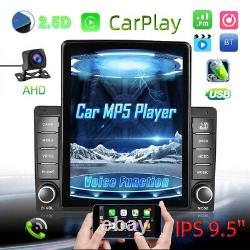 Double 2Din 9.5 Car Stereo Radio Apple Carplay For GPS Navi WIFI BT with AHD Cam