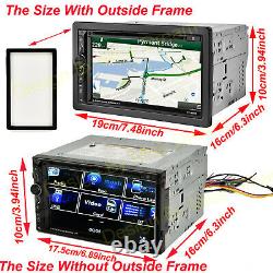 Double DIN 6.9 Car Stereo Sat Nav GPS DVD Player Mirror Link USB Radio For Audi