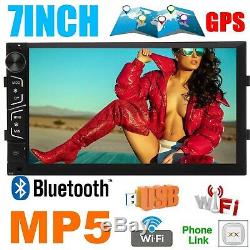 Double Din 7 Android 6.0 Car Stereo Sat Nav GPS WIFI Player AM FM Radio Mirror