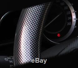 Durable 38cm Black Carbon fiber Leather Car Steering Wheel Cover All Seasons