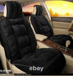 Durable 5-Seat Car Seat Cover Chair Cushion Black 3D Cozy Skin-friendly Plush