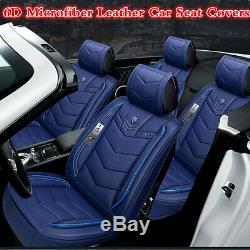 Durable 6D Microfiber Leather Car Seat Cover Cushions Blue Styling Accessories