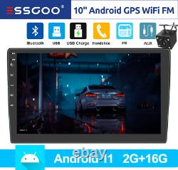 ESSGOO Android 11 2 DIN Car Stereo GPS 10 WiFi MP5 Radio Bluetooth FM + Camera