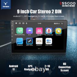 ESSGOO Android 11 DAB+ Car Radio Stereos With USB Bluetooth Sat Nav Camera 2 DIN
