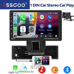 ESSGOO Car Stereo 1DIN Bluetooth Mirror Link iOS/Android CarPlay FM Radio Camera