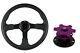 F2 BLACK Steering Wheel + Purple Quick Release boss TP for NISSAN