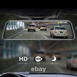 Full HD 10'' Car DVR Rearview Mirror Dash Cam Camera Dual Lens G-Sensor Recorder