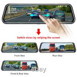 Full HD 10'' Car DVR Rearview Mirror Dash Cam Camera Dual Lens G-Sensor Recorder