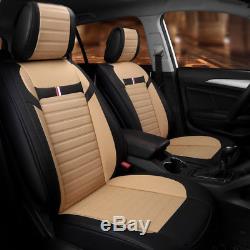 Full Set Car Seat Cover 5-Seats SUV Sedan Front+Rear Top Microfiber Leather 7pcs