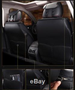 Full Set Car Seat Cover 5-Seats SUV Sedan Front+Rear Top Microfiber Leather 7pcs