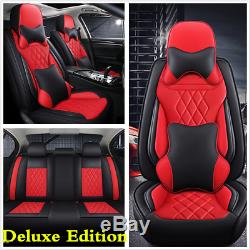 Full Set Deluxe Edition Car 5-Seats PU Leather Seat Cover Cushion Accessories