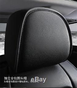 Full Set Luxury PU Leather 6D Car Seat Cover Cushion withHeadrest Waist Pillows