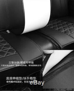 Full Set Luxury PU Leather 6D Car Seat Cover Cushion withHeadrest Waist Pillows