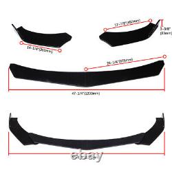 Glossy Black Car Front Bumper Lip Spoiler + 78.7 Side Skirt Splitter Universal