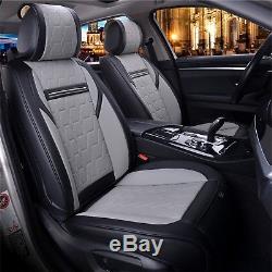 Lux Grey Black PU Leather Full set Seat Covers For Nissan Navara Qashqai Juke