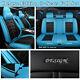 Luxury Leather Car Interior Seat Covers Cushion Black/Blue Front Rear Full Set