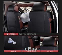Luxury Microfiber Leather 5-Seats Car Seat Cover Protector Cushion With Pillows