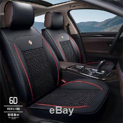 Luxury PU Leather Car Seat Cover Cushion Pad 6D Surround Headrests Waist Pillows