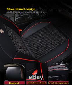 Luxury PU Leather Car Seat Cover Cushion Pad 6D Surround Headrests Waist Pillows
