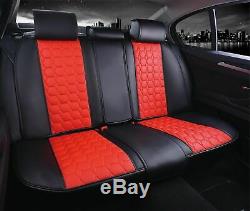 Luxury Red Black PU Leather Full set Seat Covers For Nissan Navara Qashqai Juke