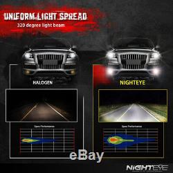 NIGHTEYE 1 Pair H1 160W LED Fog Light Bulbs Auto Driving Lamp DRL 6500K White UK