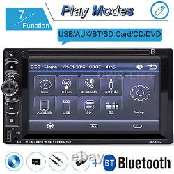 New Double 2 Din Car FM AM MP3 Player Touch Screen Stereo Radio Bluetooth USB UK
