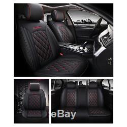 New Luxury Black Universal 5-Seat Full Set Seat Covers Protector Mat Kits