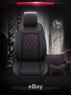 New Luxury Black Universal 5-Seat Full Set Seat Covers Protector Mat Kits