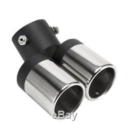 New Stainless Steel Car SUV Bend Exhaust Pipe Chrome Muffler Tip Tail Dual Pipes