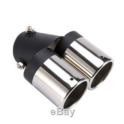 New Stainless Steel Car SUV Bend Exhaust Pipe Chrome Muffler Tip Tail Dual Pipes