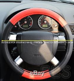Nissan Faux Leather Look Red Steering Wheel Cover