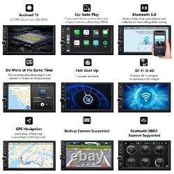 OBD+ ISO 2 DIN Car Radio Android 10 7 Stereo GPS Sat Nav Bluetooth Touch Screen