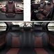 PU Leather+Microfiber Cushion Car Seat Covers Front&Rear Set of 5Seat Car Coffee