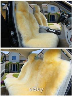Pink Australian sheepskin Front Rear Full Set Car Seat Covers warm winter