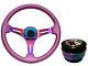 Pink Neo Chrome TS Steering Wheel + Black Quick Release boss BN for NISSAN