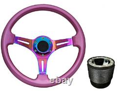 Pink Neo Chrome TS Steering Wheel + Boss Kit for NISSAN 023