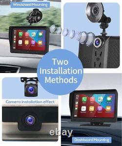 Portable 7 Recording FM Wireless Apple Carplay/Android Auto with DVR Dash Cam 32G