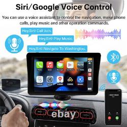 Portable 7 inch Car GPS Bluetooth Nav Mirror Link Wireless CarPlay Android Auto