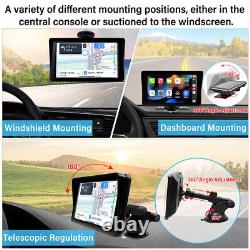 Portable 7in Monitor Car Wireless CarPlay Android Auto Stereo Radio BT GPS Navi