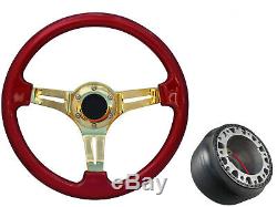 Red Gold TS Steering Wheel + Boss Kit for NISSAN 003