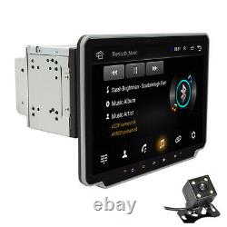 Rotatable 10.1in 2Din Android 9.1 Car MP5 Player Bluetooth GPS WiFi FM +4LED Cam