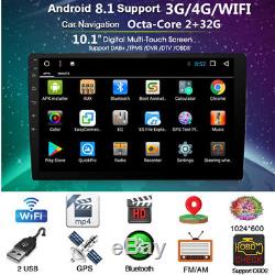 Singal Din 10.1 Octa-Core 2GB RAM 32GB ROM Car Stereo Radio GPS Wifi 3G 4G OBD
