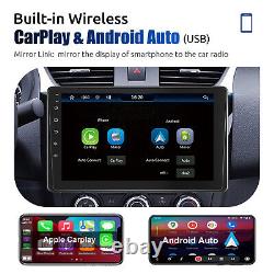 Single 1 DIN 9 Car Stereo Wireless Carplay & Android Auto Head Unit Player +CAM