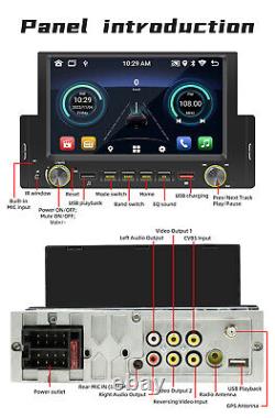 Single 1 Din 6.2in Car Stereo Radio GPS Sat Nav Bluetooth WiFi FM MP5 Player