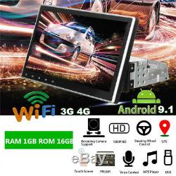 Single 1DIN 9 Android 9.1 Quad-core BT Car Stereo Radio Sat Nav GPS MP5 Player