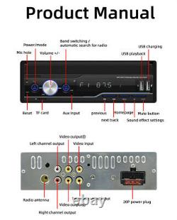 Single 1Din 7in Head Unit Car Stereo Radio MP5 Player BT USB Carplay Mirror Link