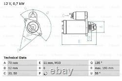 Starter Motor fits NISSAN PRIMERA 1.8 99 to 10 QG18DE Manual Bosch 233009F600