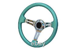 Steering Wheel Boss Kit TS Green Chrome + Neo Quick Release BN for NISSAN 023