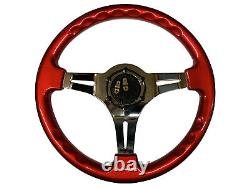 Steering Wheel Boss Kit TS Red Chrome + Neo Quick Release NC for NISSAN 023