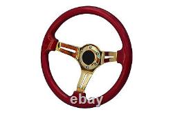 Steering Wheel Boss Kit TS Red Gold + Neo Chrome Quick Release BN for NISSAN 023